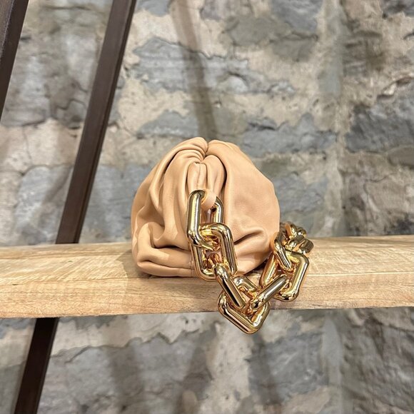 Bottega Veneta Light Brown Leather The Chain Pouch Clutch - Picture 7 of 14